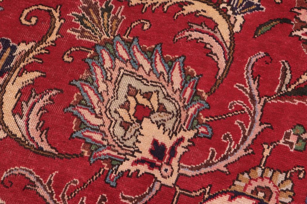 Traditional handmade Persian vintage distressed Red Beige Hand Knotted RECTANGLE 100% WOOL area rug 10 x 13