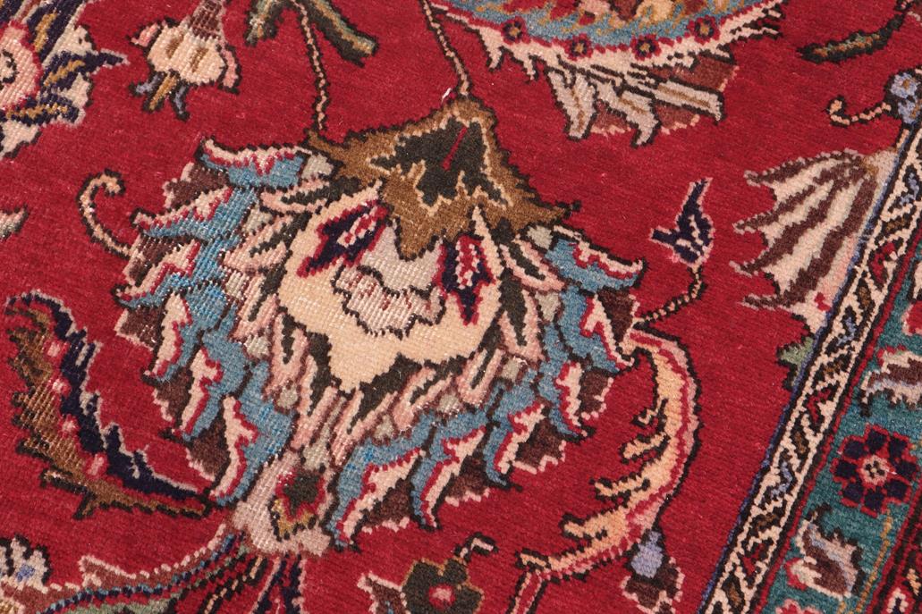 Traditional handmade Persian vintage distressed Red Beige Hand Knotted RECTANGLE 100% WOOL area rug 10 x 13