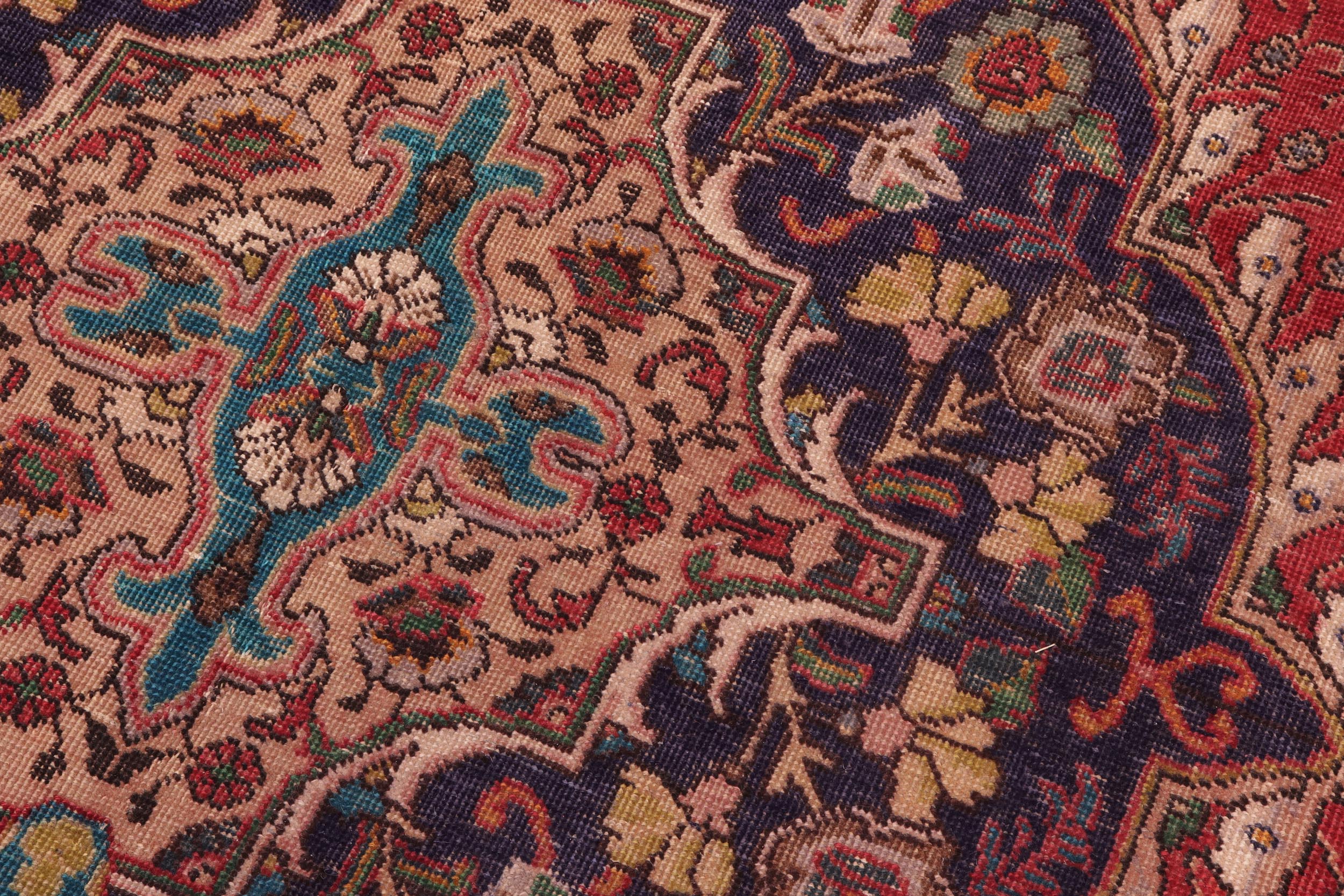 handmade Vintage Tabriz Red Purple Hand Knotted RECTANGLE 100% WOOL area rug 10' x 13'
