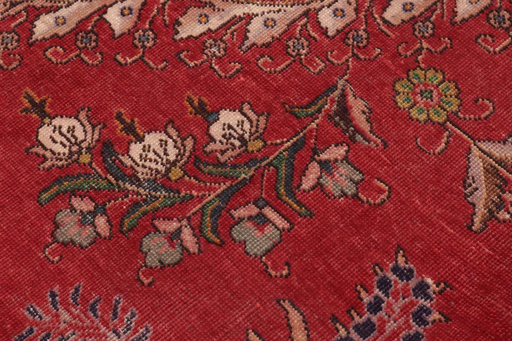 Traditional handmade Persian vintage distressed Red Purple Hand Knotted RECTANGLE 100% WOOL area rug 10 x 13