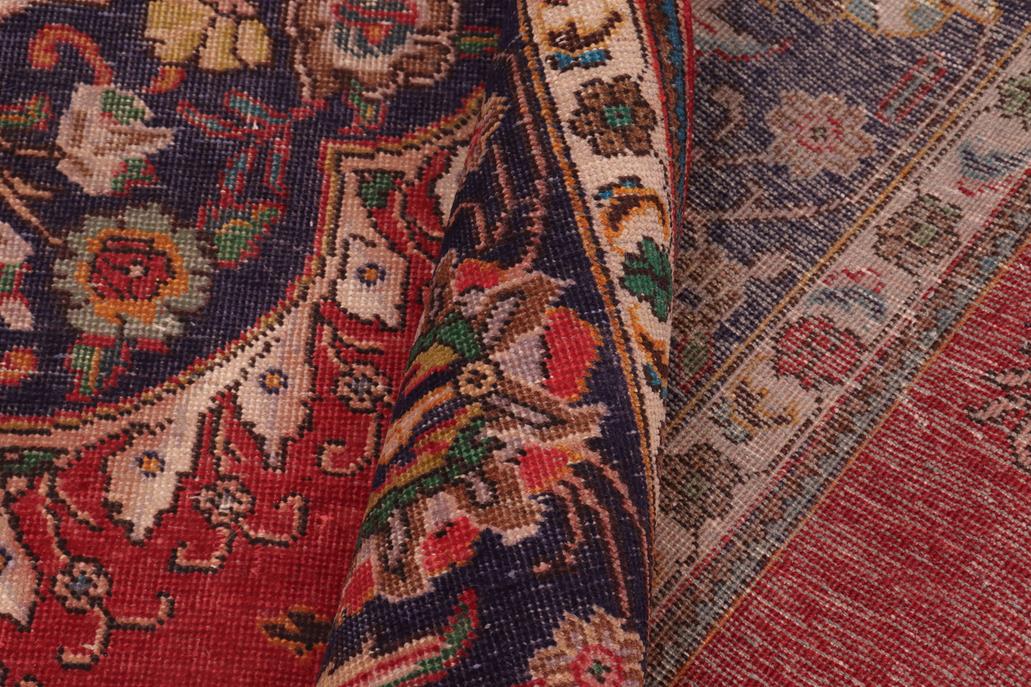 Traditional handmade Persian vintage distressed Red Purple Hand Knotted RECTANGLE 100% WOOL area rug 10 x 13