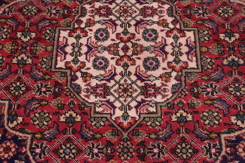 Traditional handmade Persian vintage distressed Mahi Blue Red Hand Knotted RECTANGLE 100% WOOL area rug 10 x 12