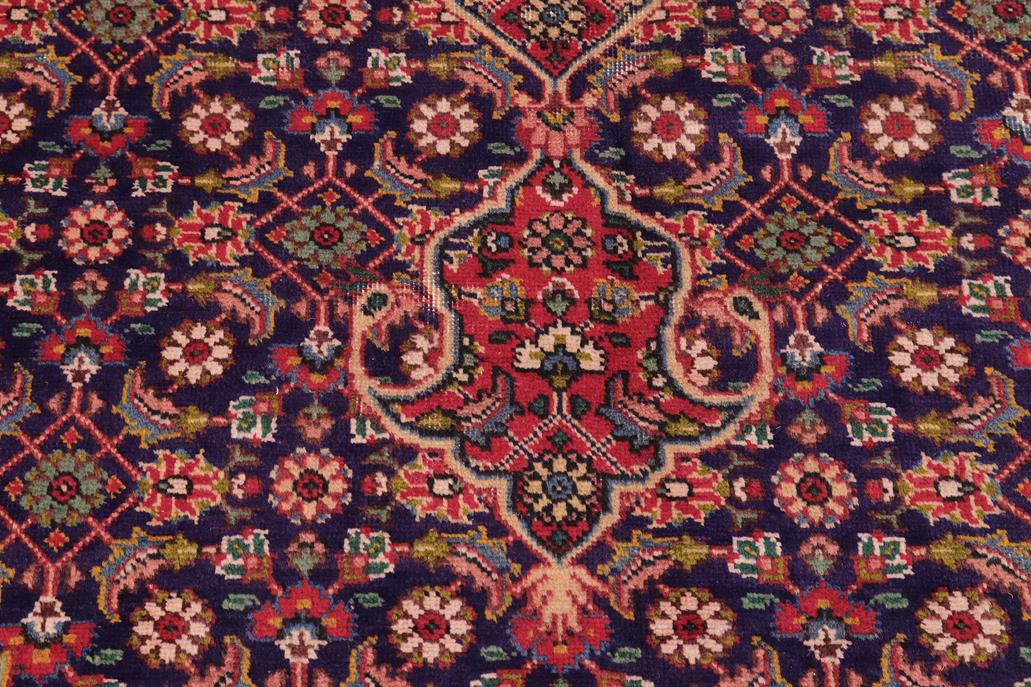 Traditional handmade Persian vintage distressed Mahi Blue Red Hand Knotted RECTANGLE 100% WOOL area rug 10 x 12