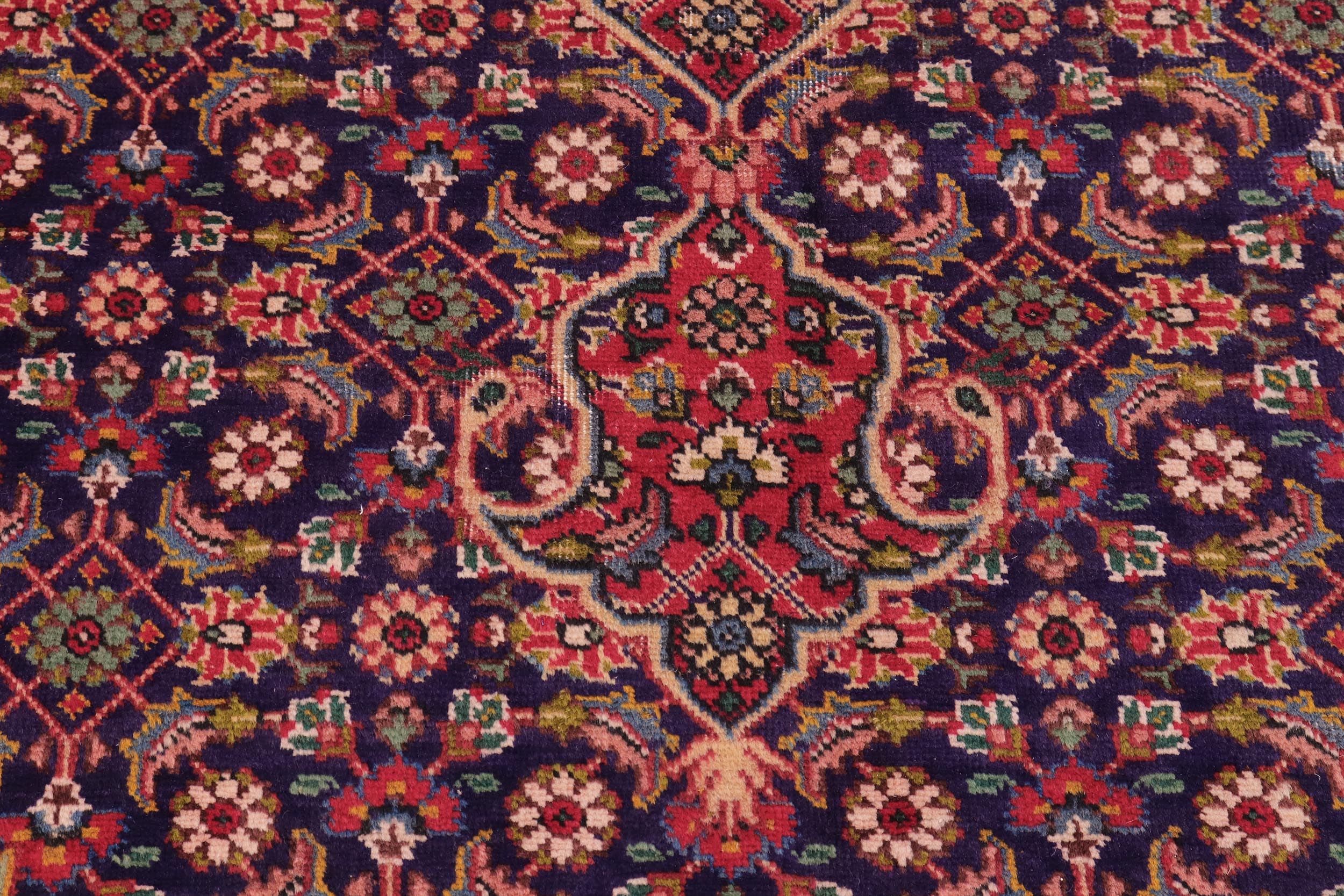 handmade Vintage Tabriz Mahi Blue Red Hand Knotted RECTANGLE 100% WOOL area rug 10' x 12'