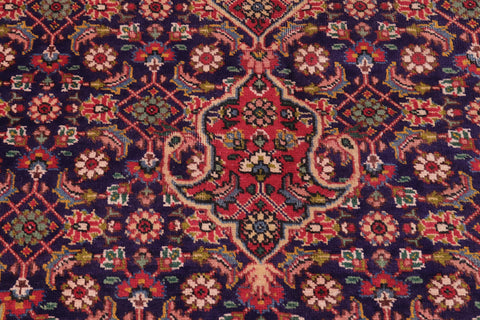 handmade Vintage Tabriz Mahi Blue Red Hand Knotted RECTANGLE 100% WOOL area rug 10' x 12'