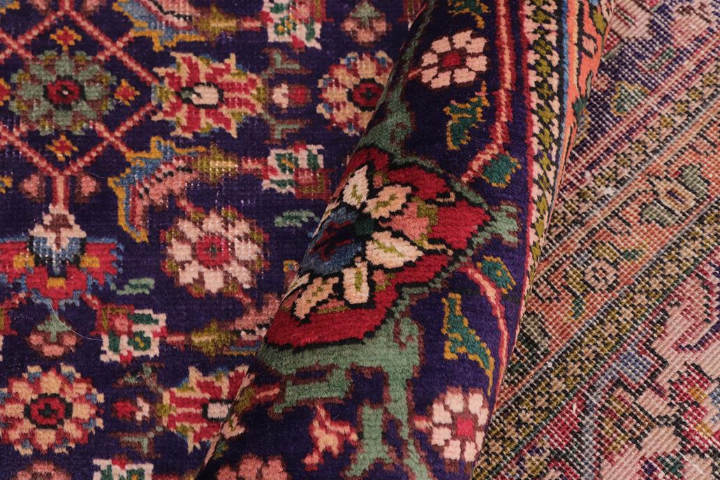 Traditional handmade Persian vintage distressed Mahi Blue Red Hand Knotted RECTANGLE 100% WOOL area rug 10 x 12