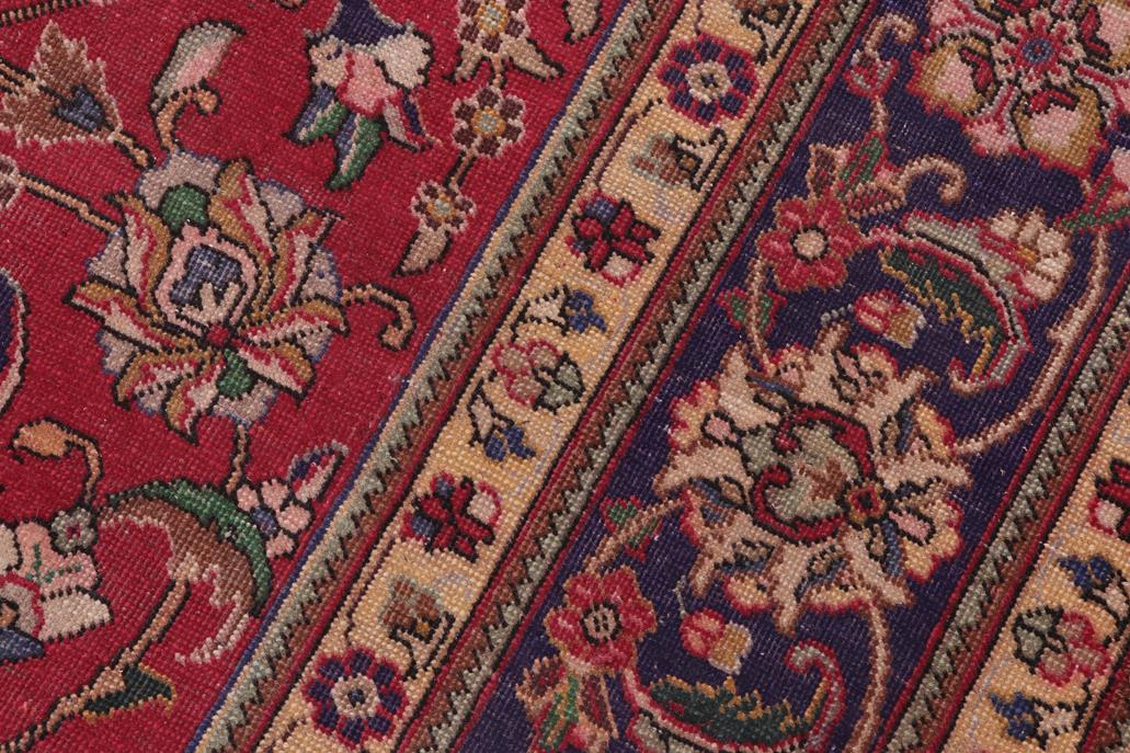 Traditional handmade Persian vintage distressed Red Blue Hand Knotted RECTANGLE 100% WOOL area rug 9 x 13