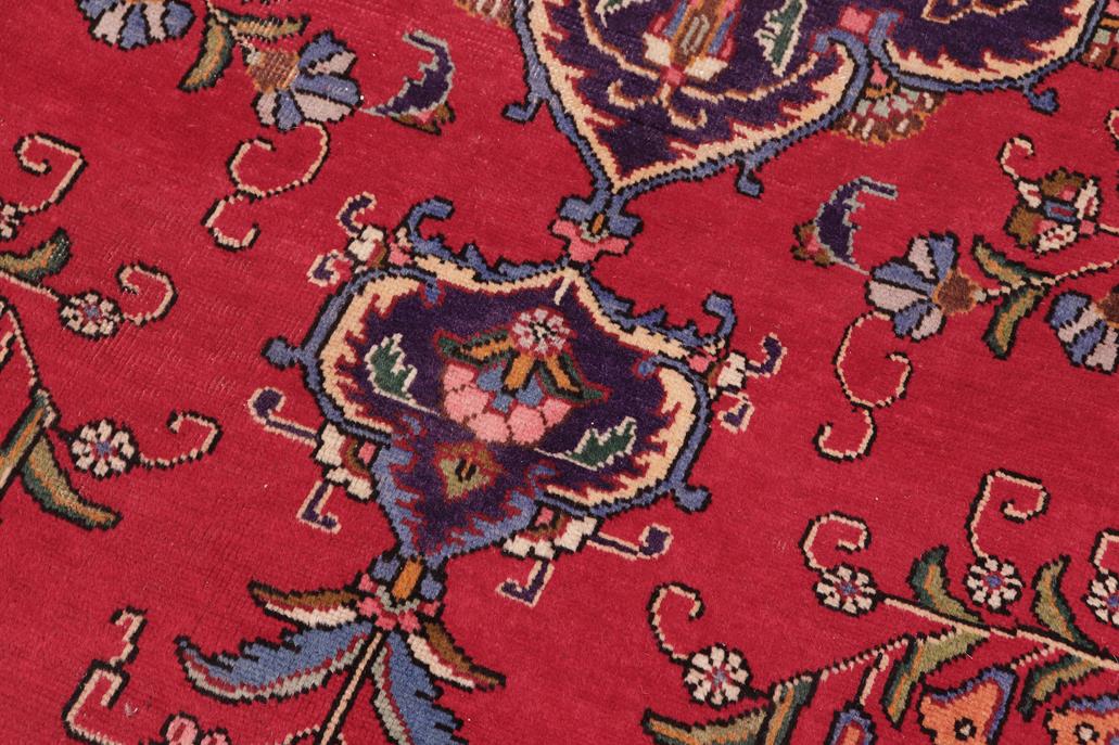 Traditional handmade Persian vintage distressed Red Purple Hand Knotted RECTANGLE 100% WOOL area rug 9 x 13