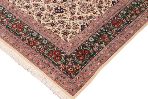 handmade Transitional Kazveen Ivory Green Hand Knotted RECTANGLE 100% WOOL area rug 10x14