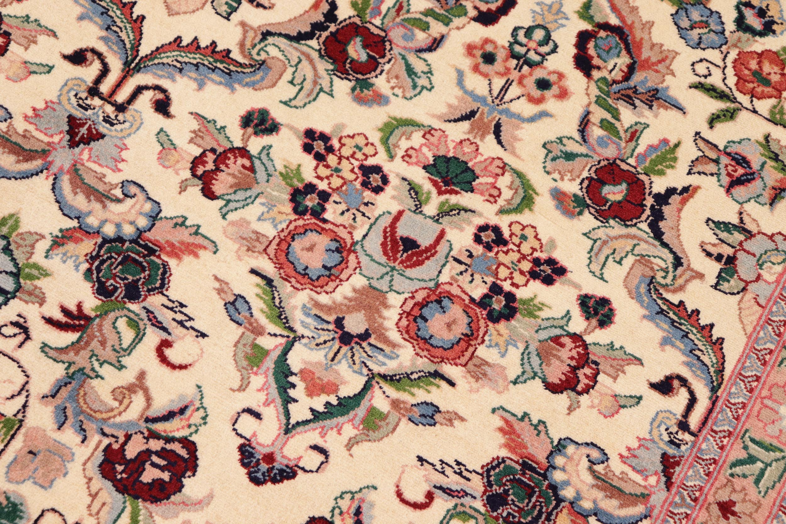 handmade Transitional Kazveen Ivory Green Hand Knotted RECTANGLE 100% WOOL area rug 10x14