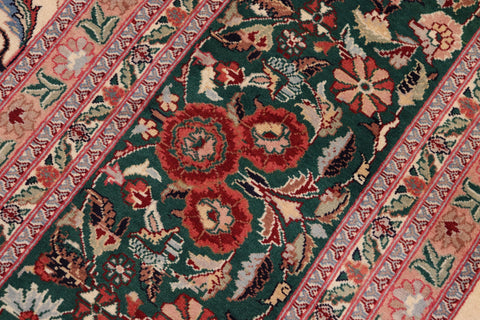 handmade Transitional Kazveen Ivory Green Hand Knotted RECTANGLE 100% WOOL area rug 10x14