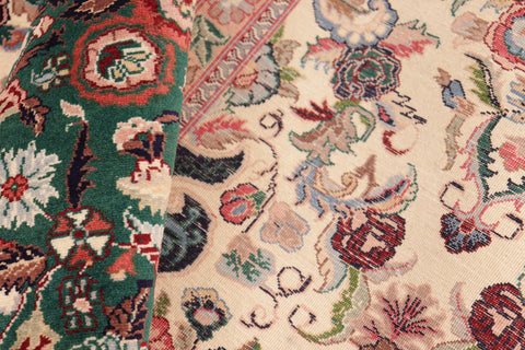 handmade Transitional Kazveen Ivory Green Hand Knotted RECTANGLE 100% WOOL area rug 10x14