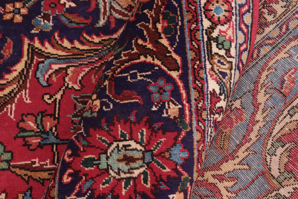 handmade Traditional Kashan Red Purple Hand Knotted RECTANGLE 100% WOOL area rug 10 x 13