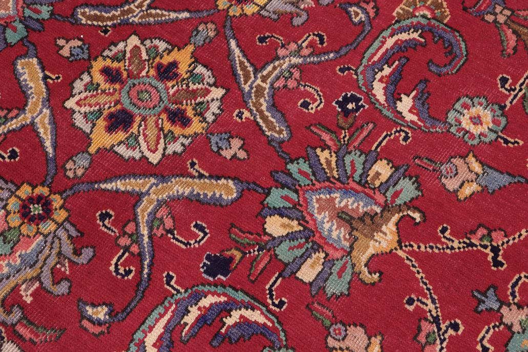 Traditional handmade Persian vintage distressed Red Beige Hand Knotted RECTANGLE 100% WOOL area rug 10 x 13