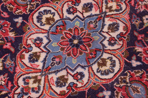 handmade Vintage Kashan Red Blue Hand Knotted RECTANGLE 100% WOOL area rug 9' x 13'