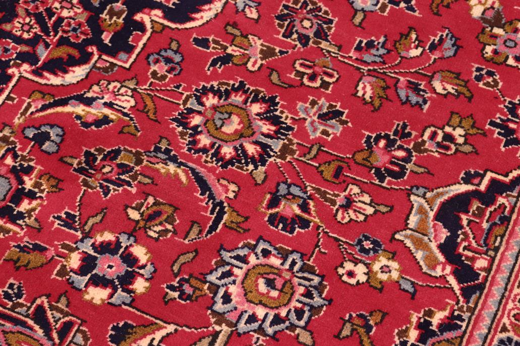 handmade Traditional Kashan Red Blue Hand Knotted RECTANGLE 100% Wool Pile area rug 8x11