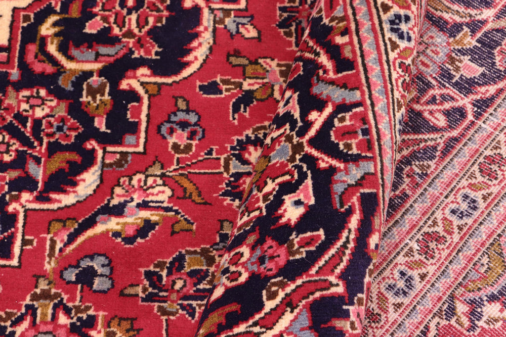 handmade Traditional Kashan Red Blue Hand Knotted RECTANGLE 100% WOOL area rug 8 x 11