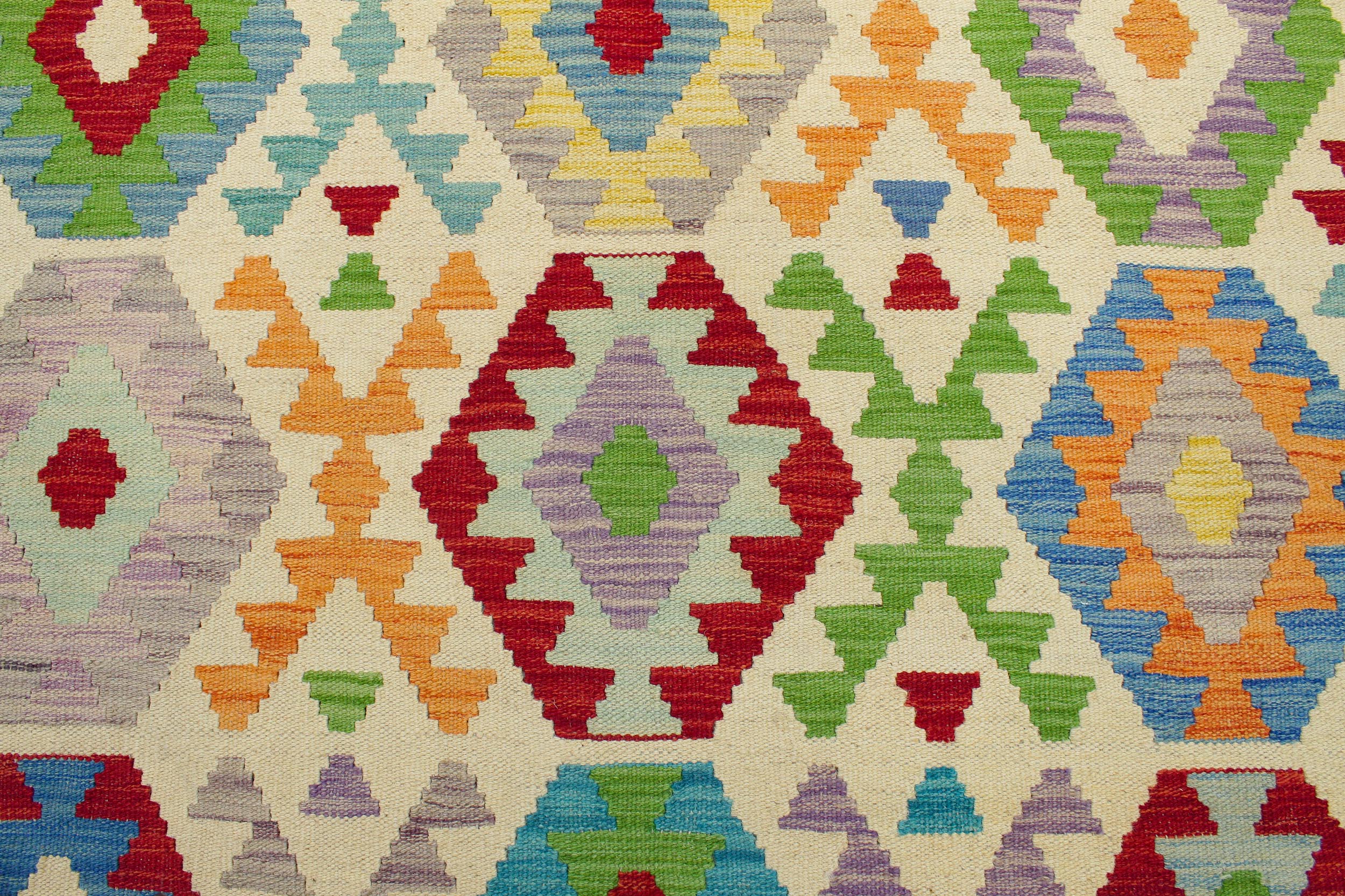 handmade Geometric Kilim Beige Charcoal Hand-Woven RECTANGLE 100% WOOL area rug 7 x 10