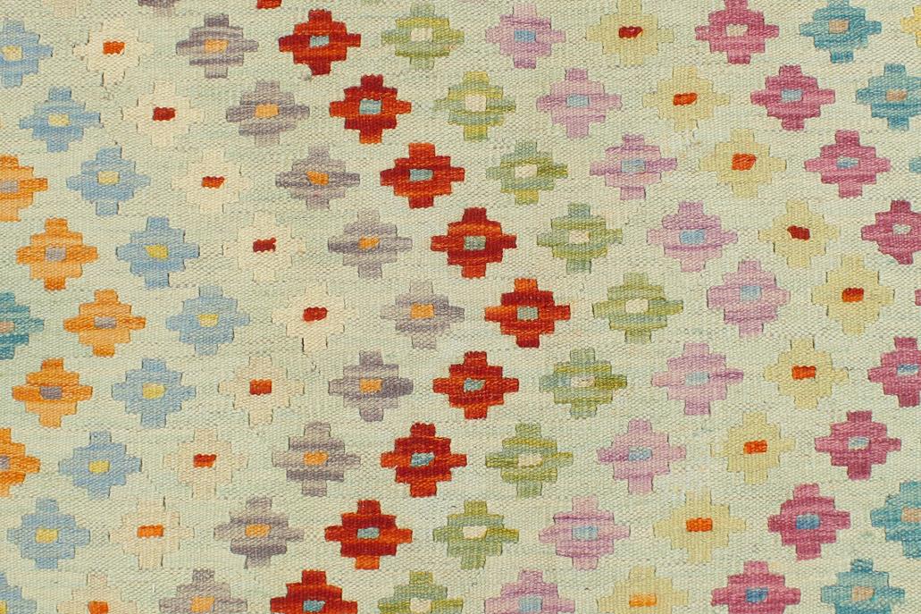 Flat Weave Kilim Antique Navaho Vintage handmade Modern Kilim Blue Beige Hand-Woven Rectangle 100% Wool Area Rug 9x11 