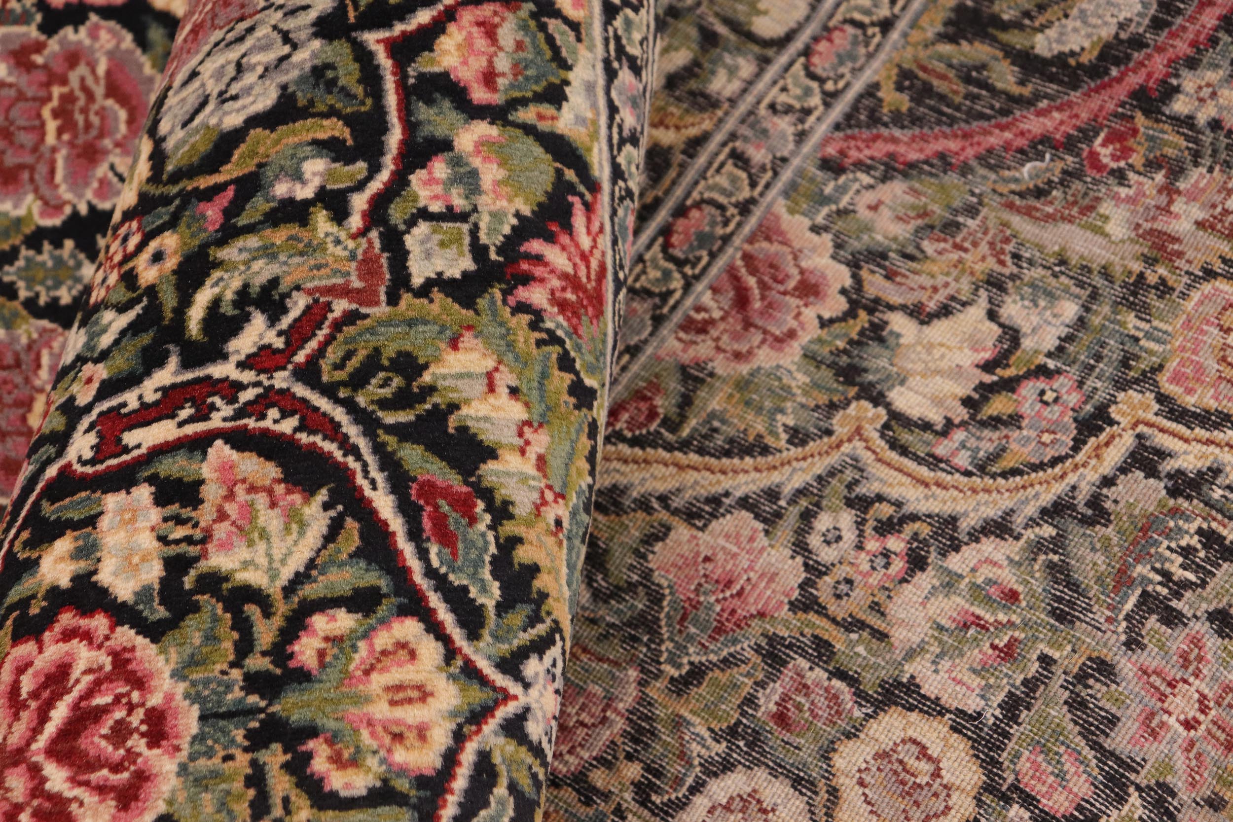 handmade Traditional Regular Black Green Hand Knotted RECTANGLE 100% WOOL area rug 10x14