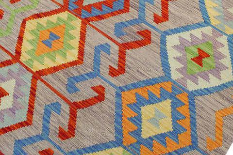handmade Modern Kilim Purple Rust Hand-Woven RECTANGLE 100% WOOL area rug 7x10