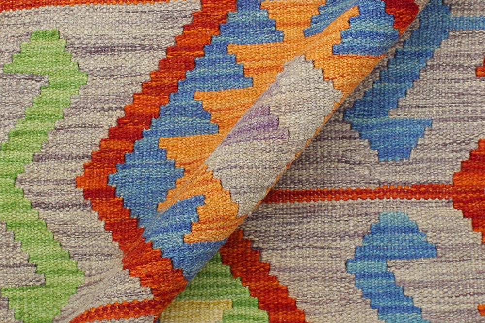 handmade Modern Kilim Purple Rust Hand-Woven RECTANGLE 100% WOOL area rug 7x10