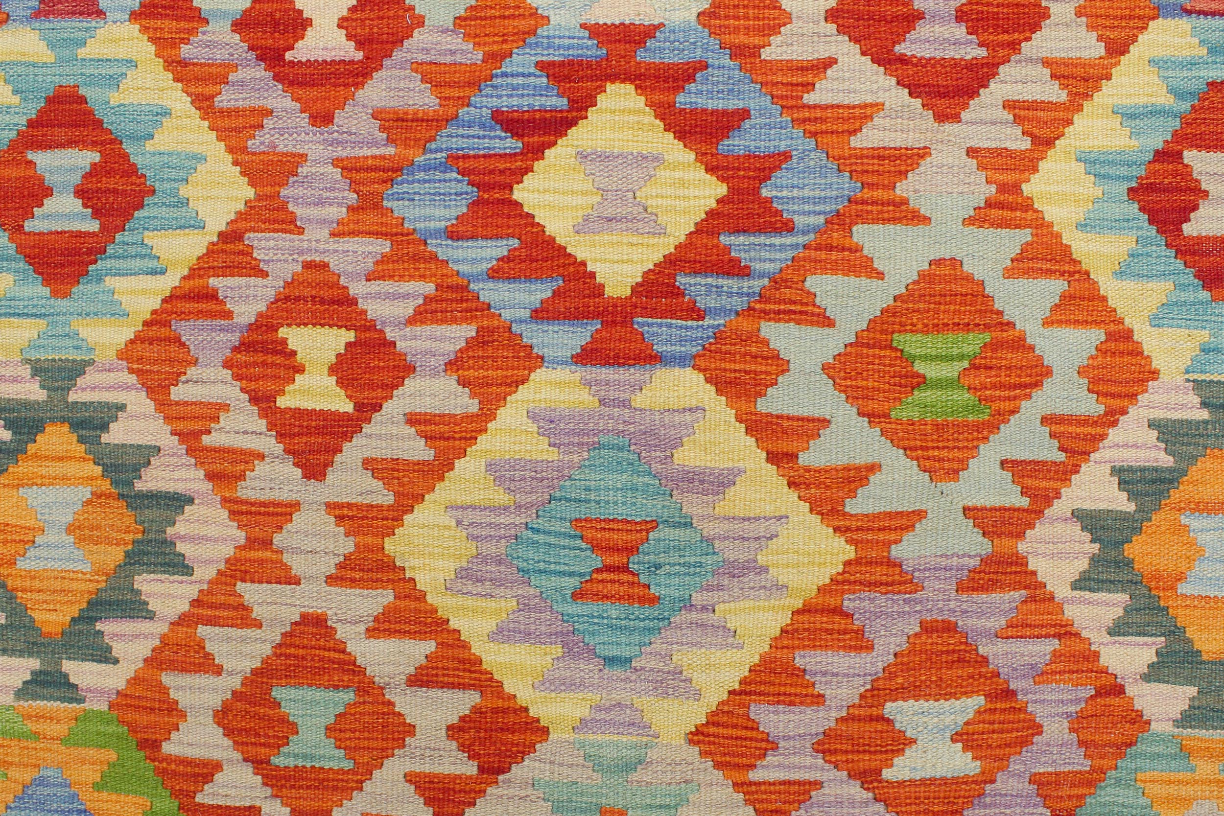 handmade Geometric Kilim Rust Beige Hand-Woven RECTANGLE 100% WOOL area rug 5 x 7