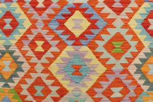 handmade Geometric Kilim Rust Beige Hand-Woven RECTANGLE 100% WOOL area rug 5 x 7