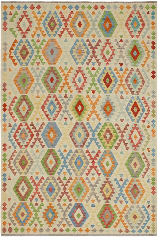 Flat Weave Kilim Antique Navaho Vintage handmade Geometric Kilim Beige Red Hand-Woven Rectangle 100% Wool Area Rug 7x10 