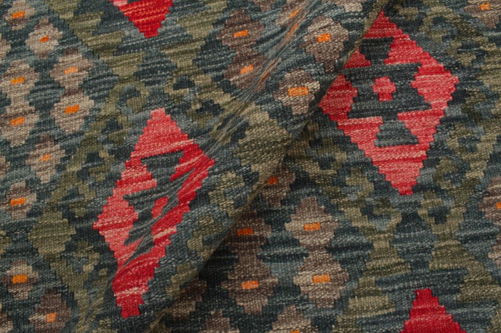 Flat Weave Kilim Antique Navaho Vintage handmade Geometric Kilim Charcoal Red Hand-Woven Rectangle 100% Wool Area Rug 6x8 