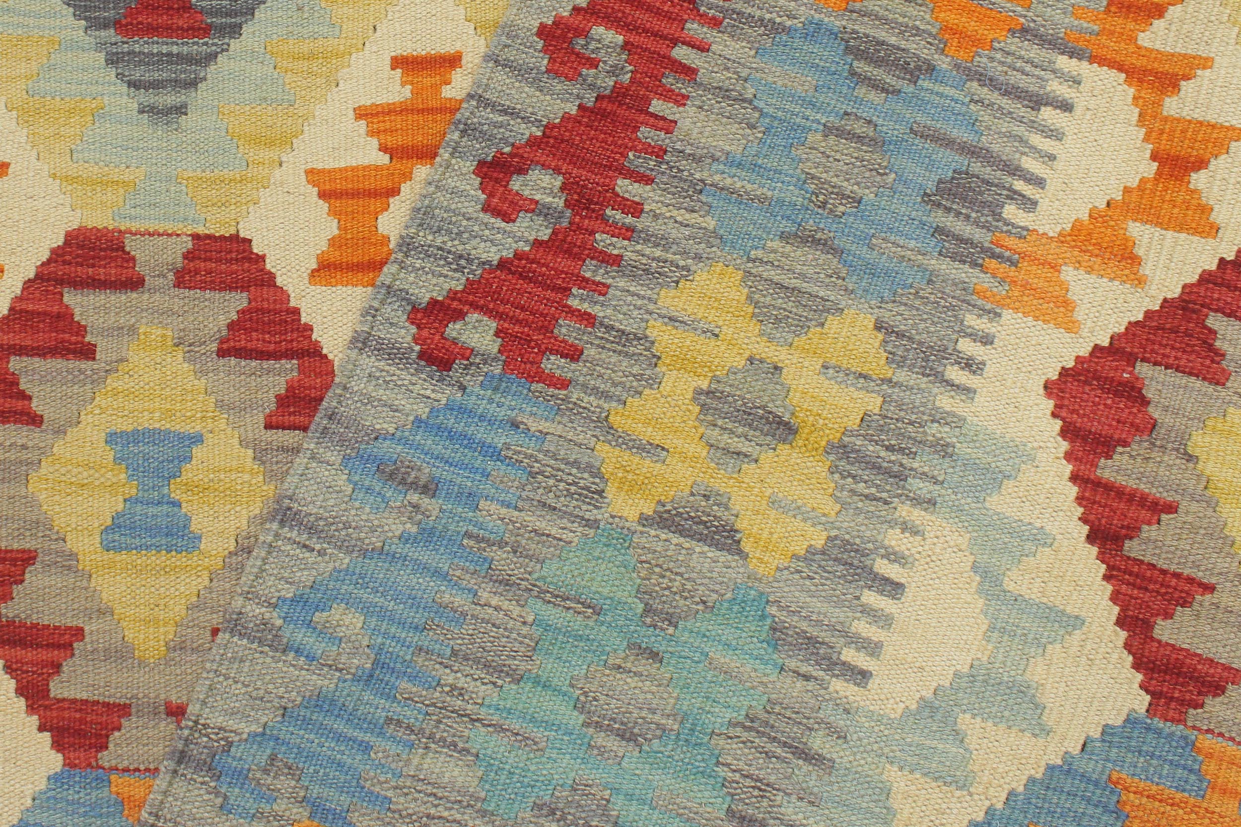 handmade Geometric Kilim Beige Gray Hand-Woven RECTANGLE 100% WOOL area rug 5 x 7