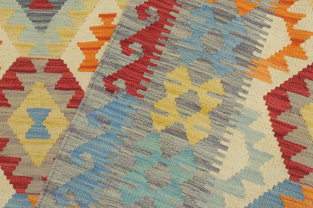 Flat Weave Kilim Antique Navaho Vintage handmade Geometric Kilim Beige Gray Hand-Woven Rectangle 100% Wool Area Rug 5x7 