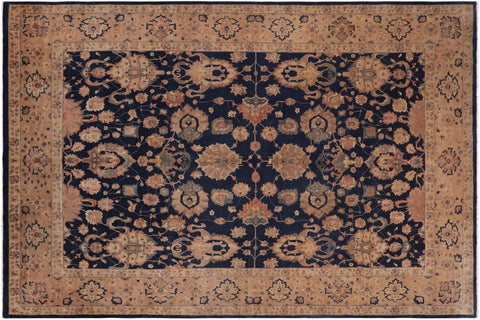handmade Traditional Agra Drk.green Dark Gold Hand Knotted RECTANGLE 100% WOOL area rug 10' x 14'