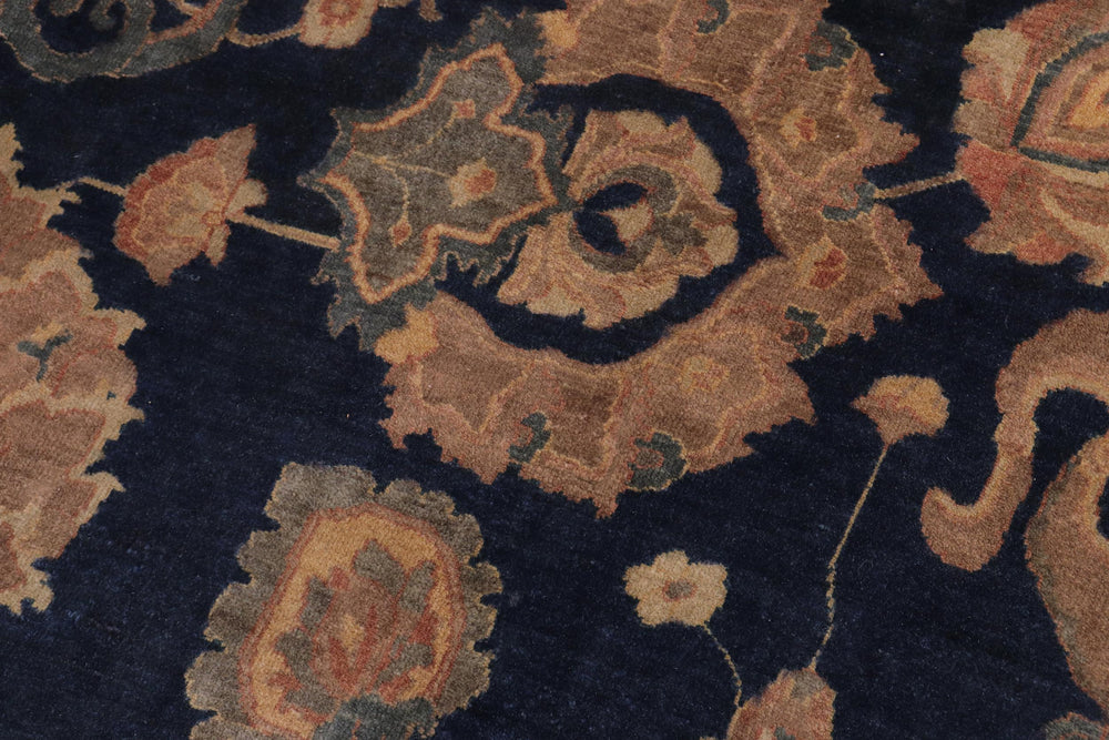 handmade Traditional Agra Drk.green Dark Gold Hand Knotted RECTANGLE 100% WOOL area rug 10' x 14'