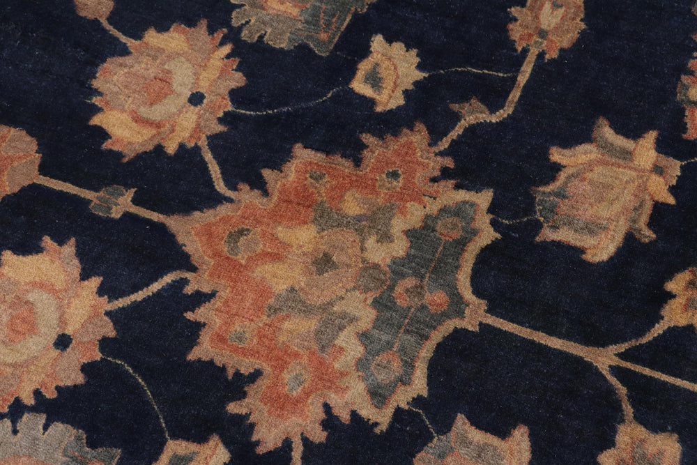 handmade Traditional Agra Drk.green Dark Gold Hand Knotted RECTANGLE 100% WOOL area rug 10' x 14'