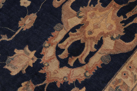 handmade Traditional Agra Drk.green Dark Gold Hand Knotted RECTANGLE 100% WOOL area rug 10' x 14'