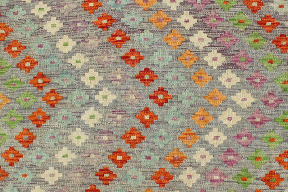 handmade Modern Kilim Purple Rust Hand-Woven RECTANGLE 100% WOOL area rug 7x10