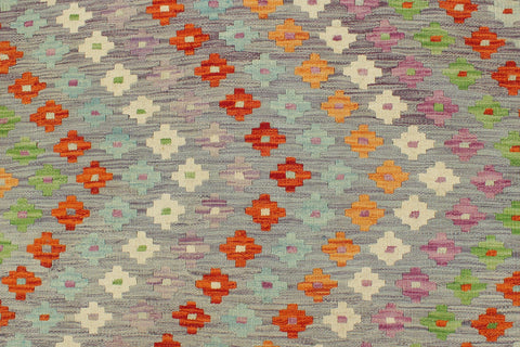 handmade Modern Kilim Purple Rust Hand-Woven RECTANGLE 100% WOOL area rug 7x10