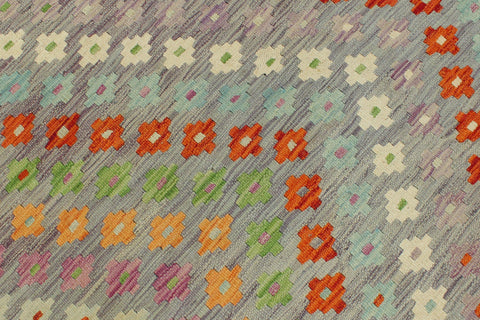 handmade Modern Kilim Purple Rust Hand-Woven RECTANGLE 100% WOOL area rug 7x10