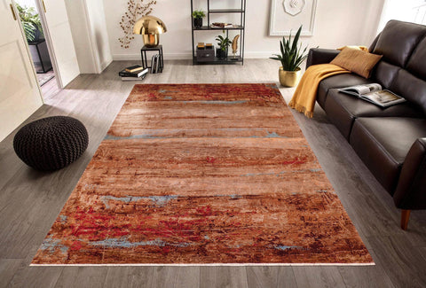 handmade Modern Modern Brown Blue Hand Knotted RECTANGLE WOOL&SILK area rug 9' x 12'