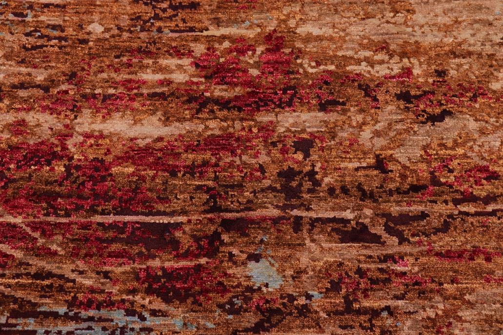 handmade Modern Modern Brown Blue Hand Knotted RECTANGLE WOOL&SILK area rug 9 x 12