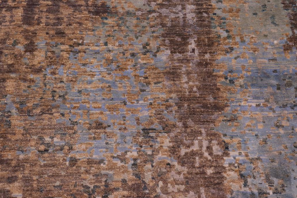 handmade Modern Modern Gray Blue Hand Knotted RECTANGLE WOOL&SILK area rug 9 x 12