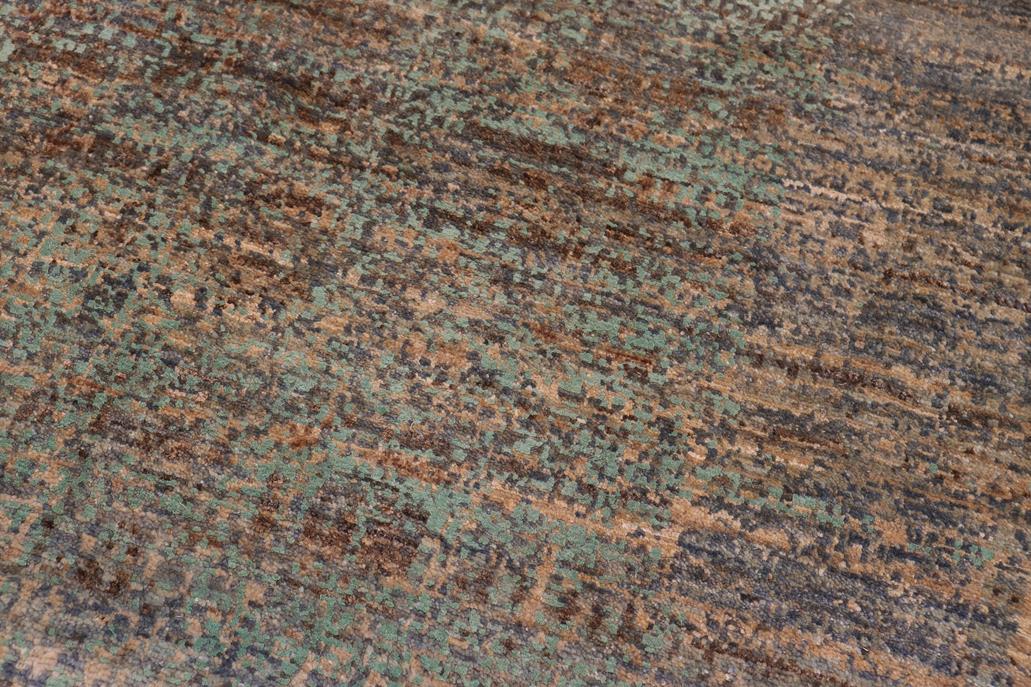 handmade Modern Modern Blue Beige Hand Knotted RECTANGLE WOOL&SILK area rug 9 x 12