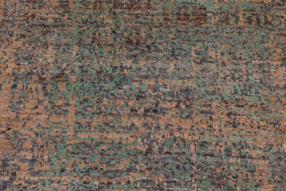 handmade Modern Modern Blue Beige Hand Knotted RECTANGLE WOOL&SILK area rug 9' x 12'