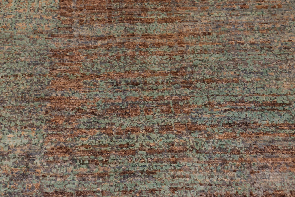 handmade Modern Modern Blue Beige Hand Knotted RECTANGLE WOOL&SILK area rug 9' x 12'