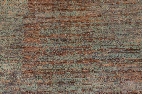 handmade Modern Modern Blue Beige Hand Knotted RECTANGLE WOOL&SILK area rug 9' x 12'