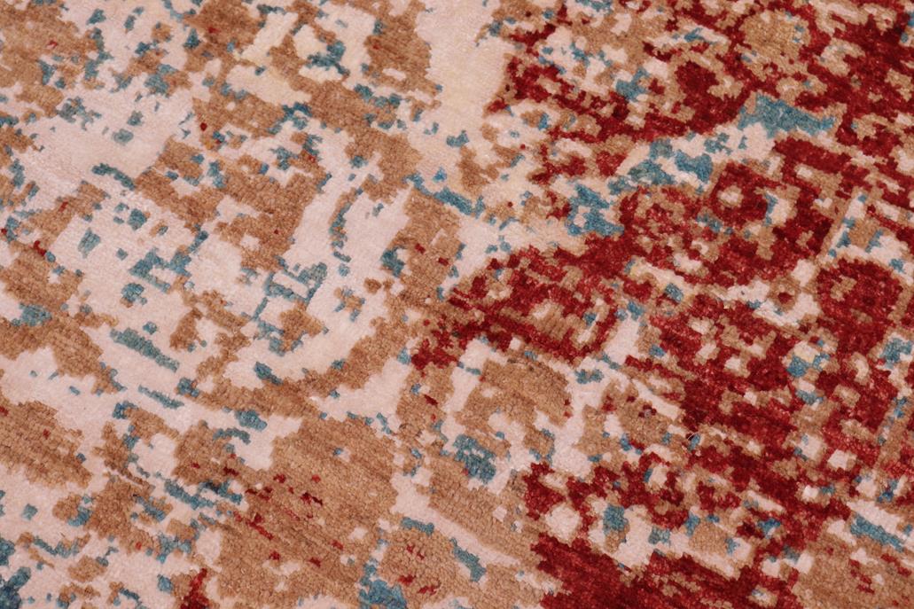 handmade Modern Modern Red Blue Hand Knotted RECTANGLE WOOL&SILK area rug 9 x 12