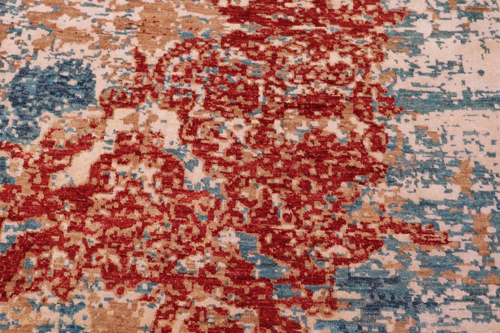 handmade Modern Modern Red Blue Hand Knotted RECTANGLE WOOL&SILK area rug 9 x 12