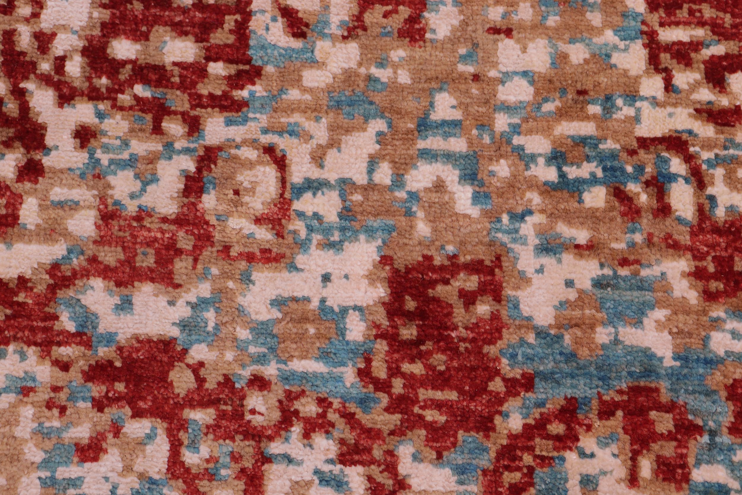 handmade Modern Modern Red Blue Hand Knotted RECTANGLE WOOL&SILK area rug 9' x 12'