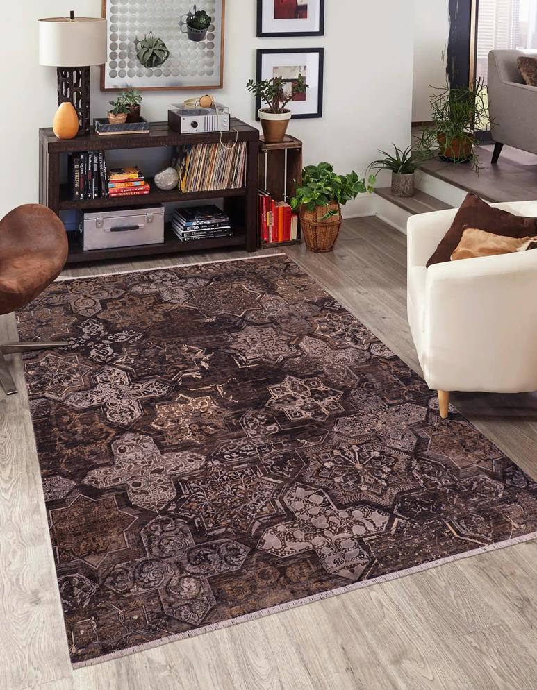 handmade Modern Modern Gray Brown Hand Knotted RECTANGLE WOOL&SILK area rug 8 x 10